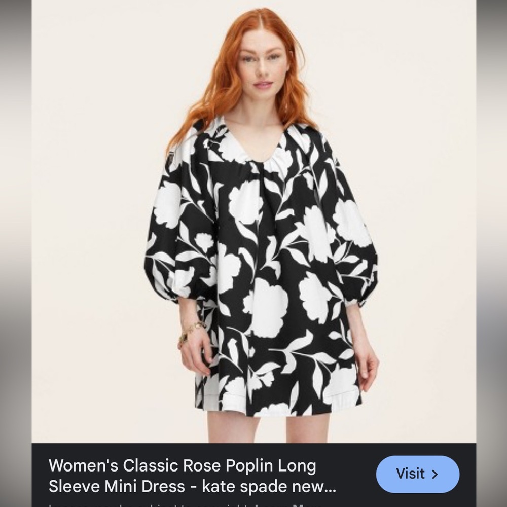 Kate Spade Black and White Floral Dress